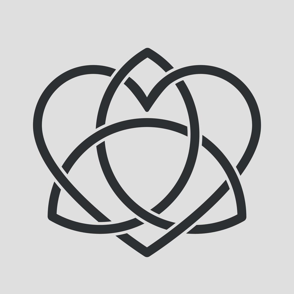 logo de noeud de la trinité celtique. symbole païen de protection et d'amour. signe occulte. vecteur isolé