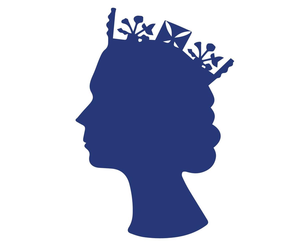 elizabeth reine visage portrait britannique royaume uni 1926 2022 national europe pays vecteur illustration abstrait conception bleu