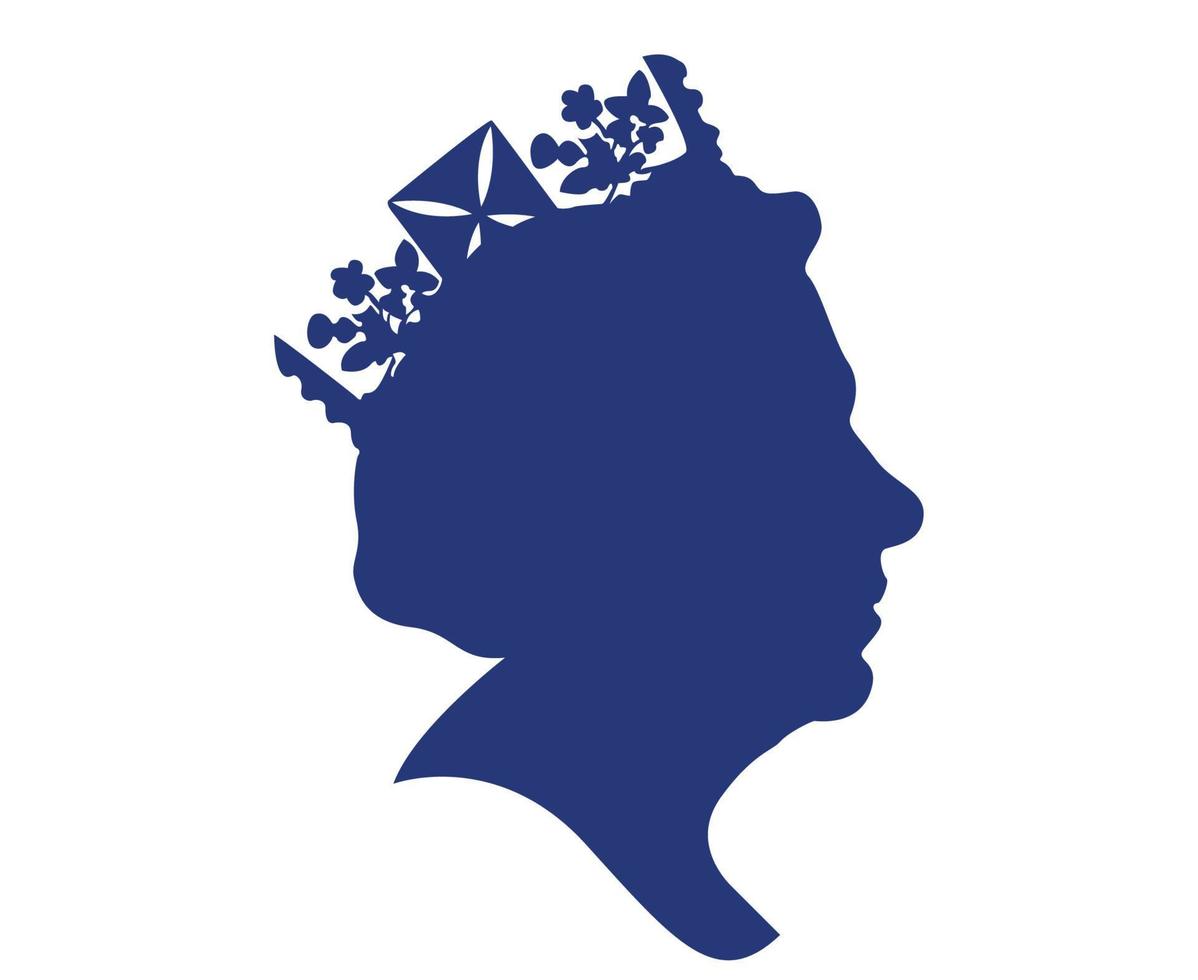 elizabeth face portrait reine britannique royaume uni 1926 2022 national europe pays vecteur illustration abstrait conception bleu