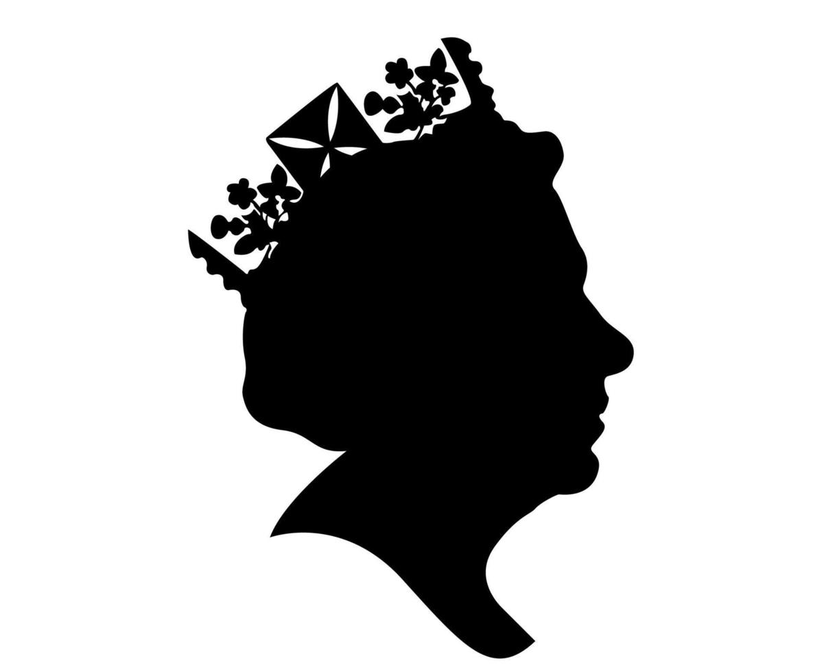elizabeth face portrait reine britannique royaume uni 1926 2022 national europe pays vecteur illustration abstrait conception noir