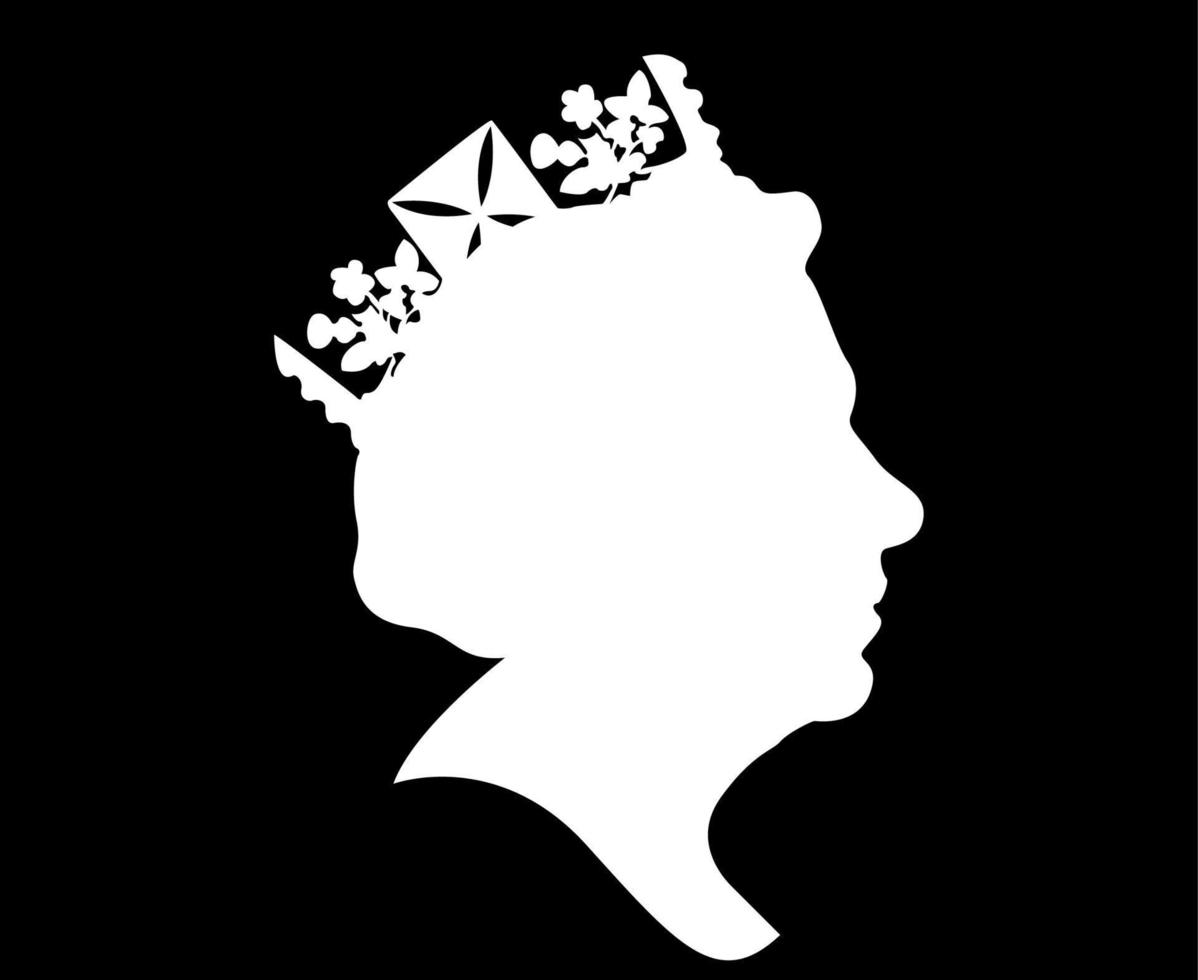 elizabeth visage portrait reine britannique royaume uni 1926 2022 nationale europe pays vecteur illustration abstrait dessin noir et blanc