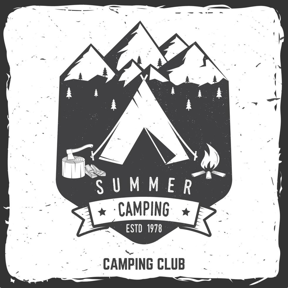 insigne de camping d'été. illustration vectorielle. vecteur