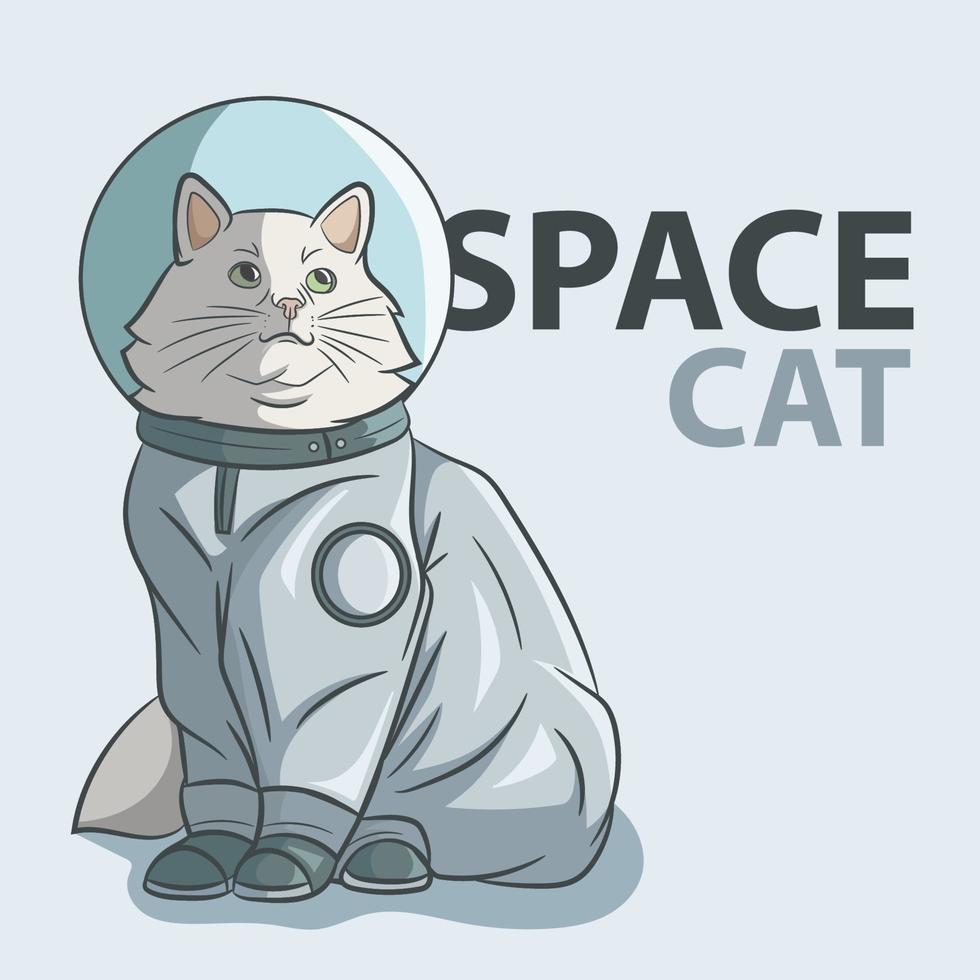 illustration vectorielle de chat de l'espace vecteur