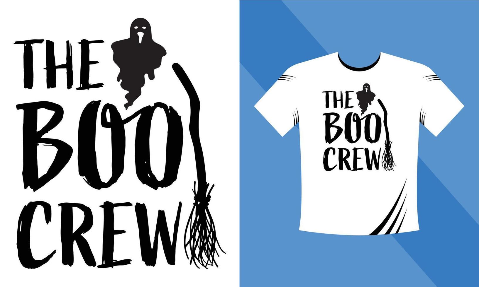 l'équipage boo - modèle de conception de t-shirt halloween. modèle de conception de t-shirt joyeux halloween facile à imprimer tout usage pour hommes, femmes et enfants vecteur