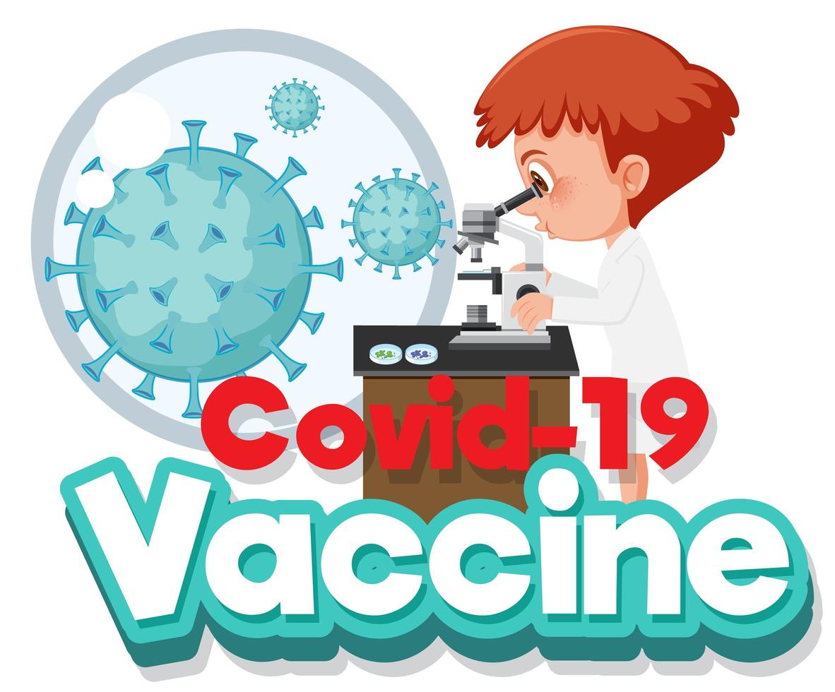 conception d'affiche de coronavirus avec médecin regardant à travers le microscope vecteur