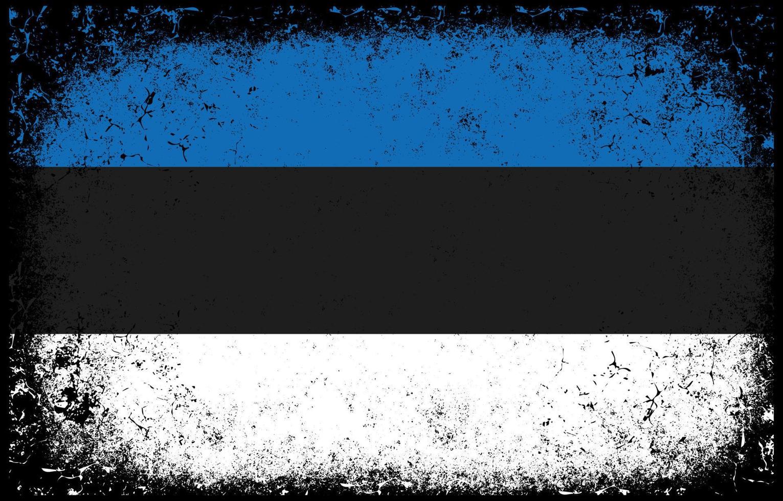 vieux, sale, grunge, vendange, estonie, drapeau national, illustration vecteur