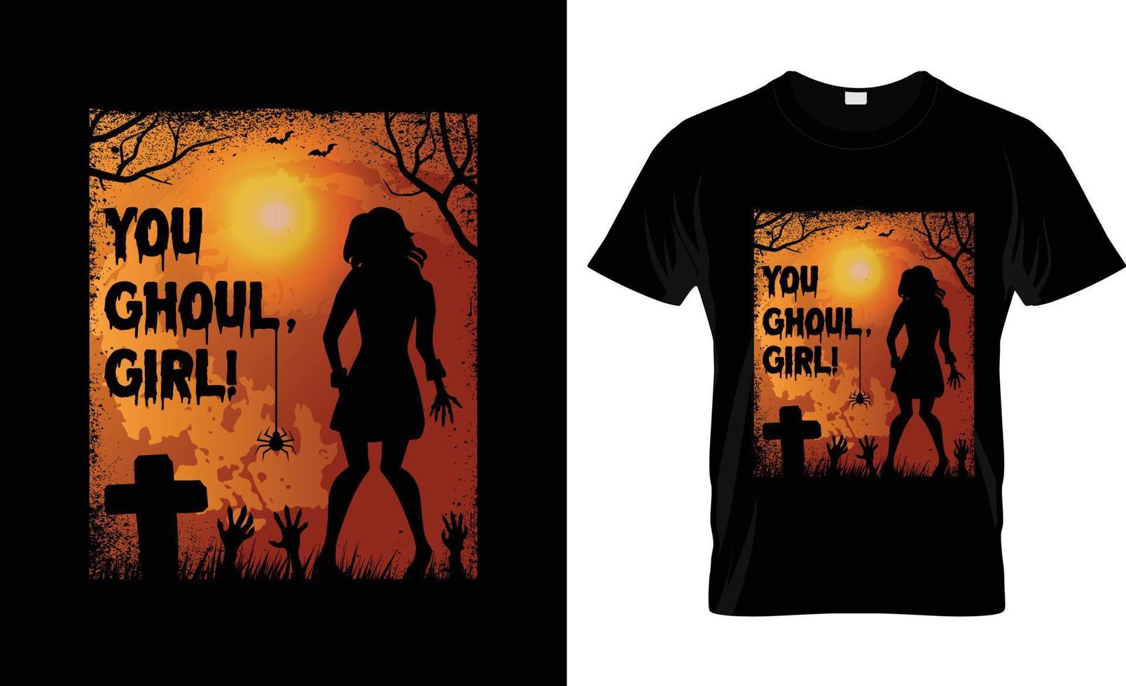 conception de t-shirt d'halloween, slogan de t-shirt d'halloween et conception de vêtements, typographie d'halloween, image vectorielle d'halloween, illustration d'halloween vecteur