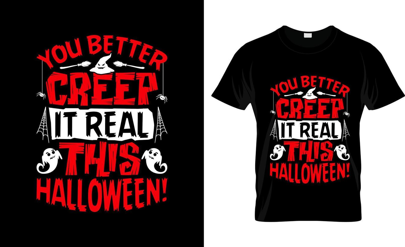 conception de t-shirt d'halloween, slogan de t-shirt d'halloween et conception de vêtements, typographie d'halloween, image vectorielle d'halloween, illustration d'halloween vecteur