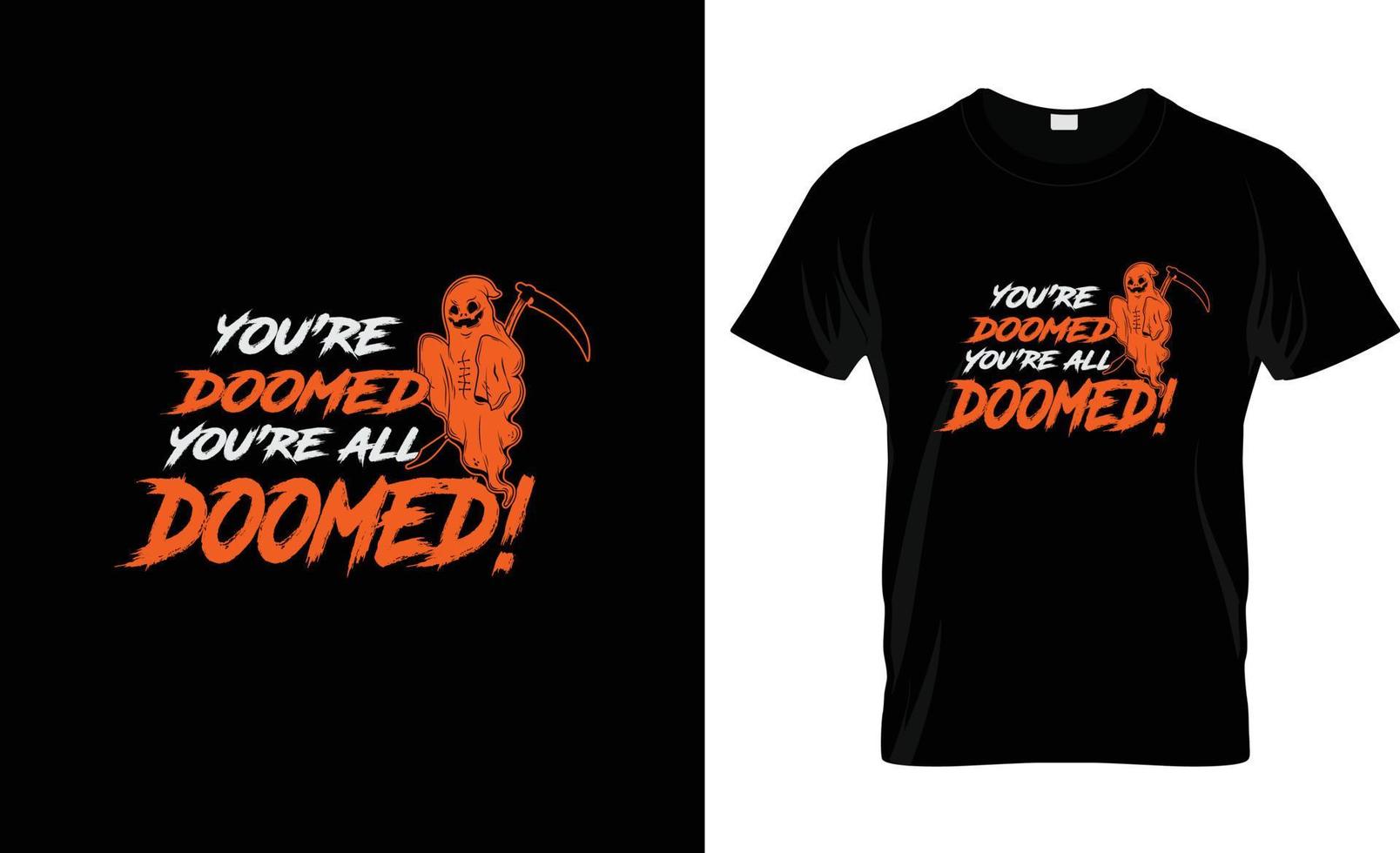 conception de t-shirt d'halloween, slogan de t-shirt d'halloween et conception de vêtements, typographie d'halloween, image vectorielle d'halloween, illustration d'halloween vecteur