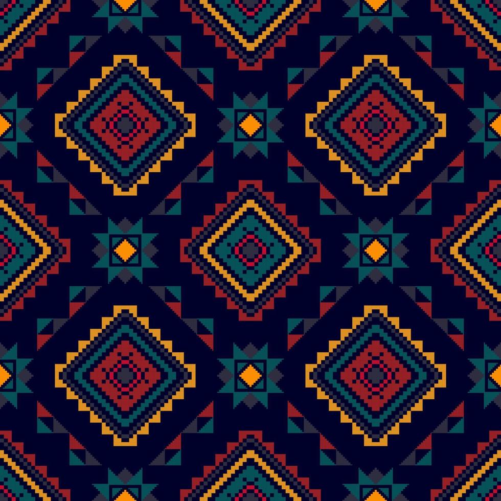 ikat motif folklorique polonais hongrois ethnique. tapis en tissu aztèque boho mandalas textile décor papier peint. motif indigène tribal fleur broderie traditionnelle vecteur illustré