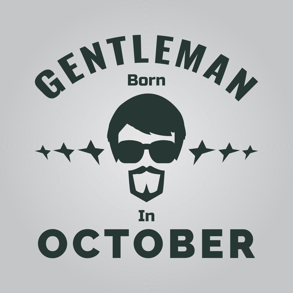 gentleman né en octobre design illustration vectorielle vecteur