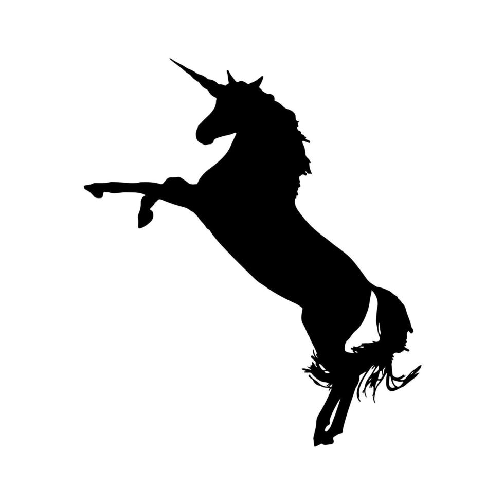 illustration, silhouette, vecteur, de, licorne, isolé, blanc vecteur