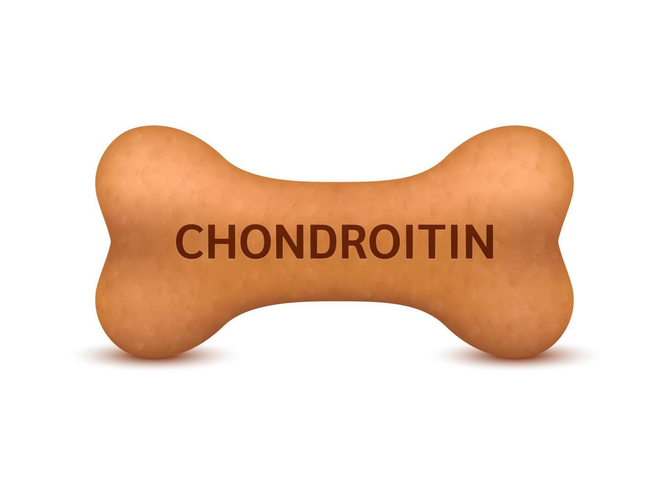 croquettes en forme d'os pour chats et chiens avec chondroïtine complément alimentaire os arthrite canine arthrose. sur un vecteur de fond blanc 3d. peut utiliser pour la publicité des aliments pour animaux de compagnie.