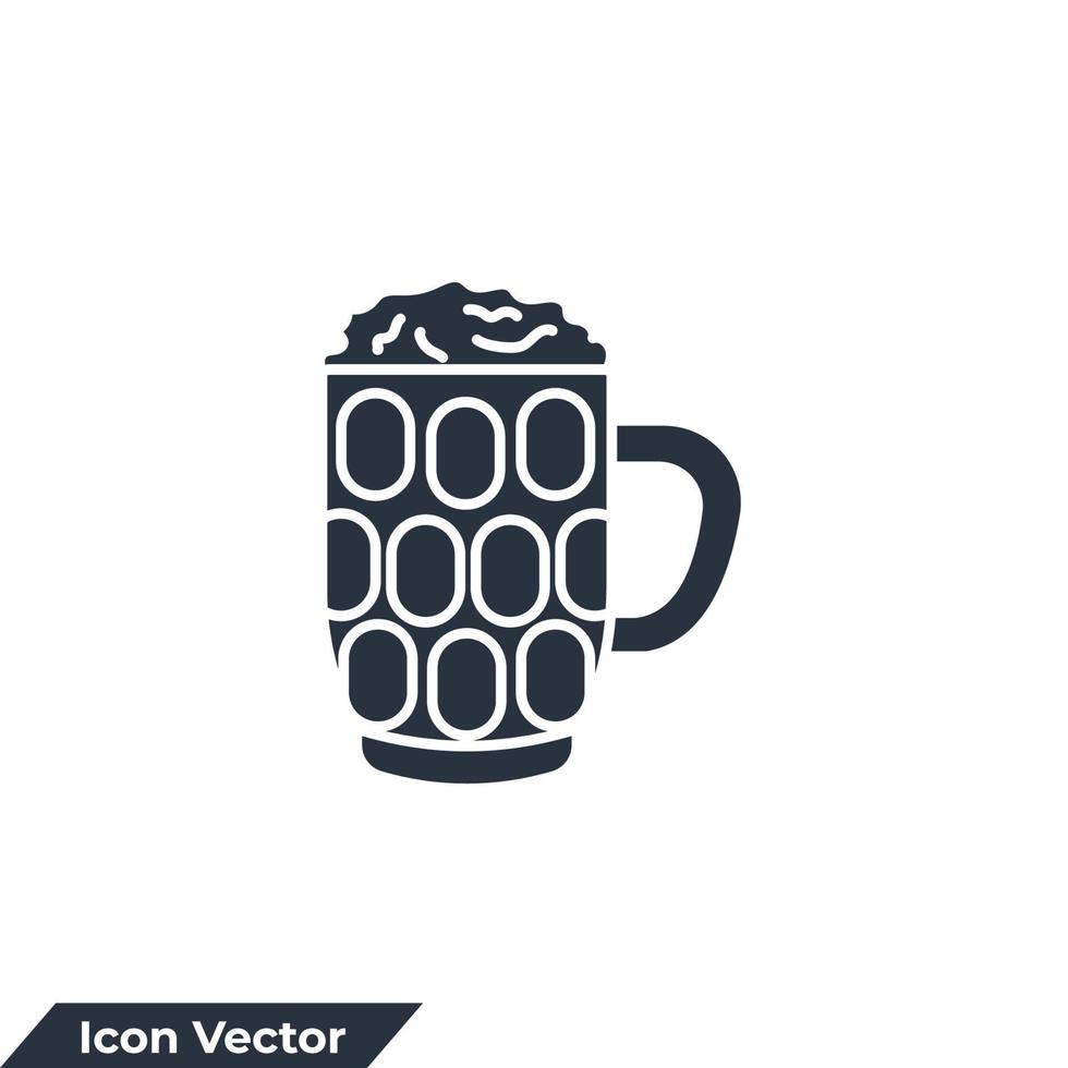verre de bière icône logo illustration vectorielle. modèle de symbole de verres à bière pour la collection de conception graphique et web vecteur
