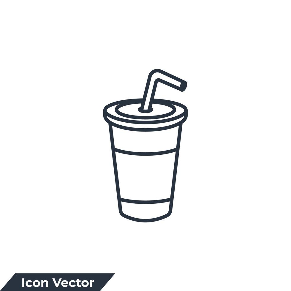 boisson gazeuse icône logo illustration vectorielle. modèle de symbole de jus ou de boisson froide pour la collection de conception graphique et web vecteur