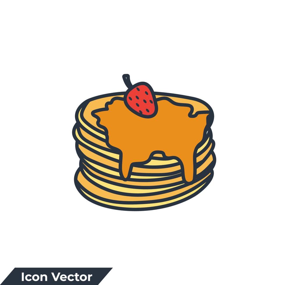 illustration vectorielle de crêpe icône logo. modèle de symbole de crêpes de petit déjeuner pour la collection de conception graphique et web vecteur