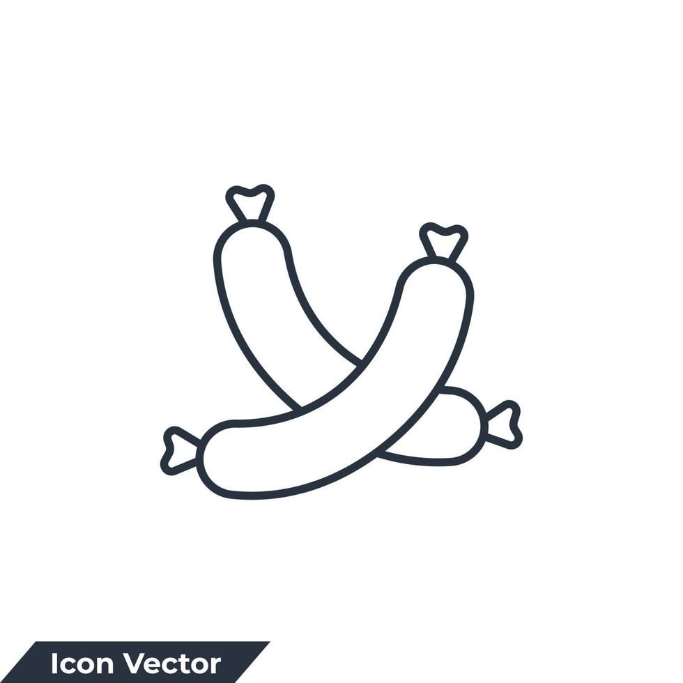 illustration vectorielle de saucisse icône logo. modèle de symbole de saucisse pour la collection de conception graphique et web vecteur