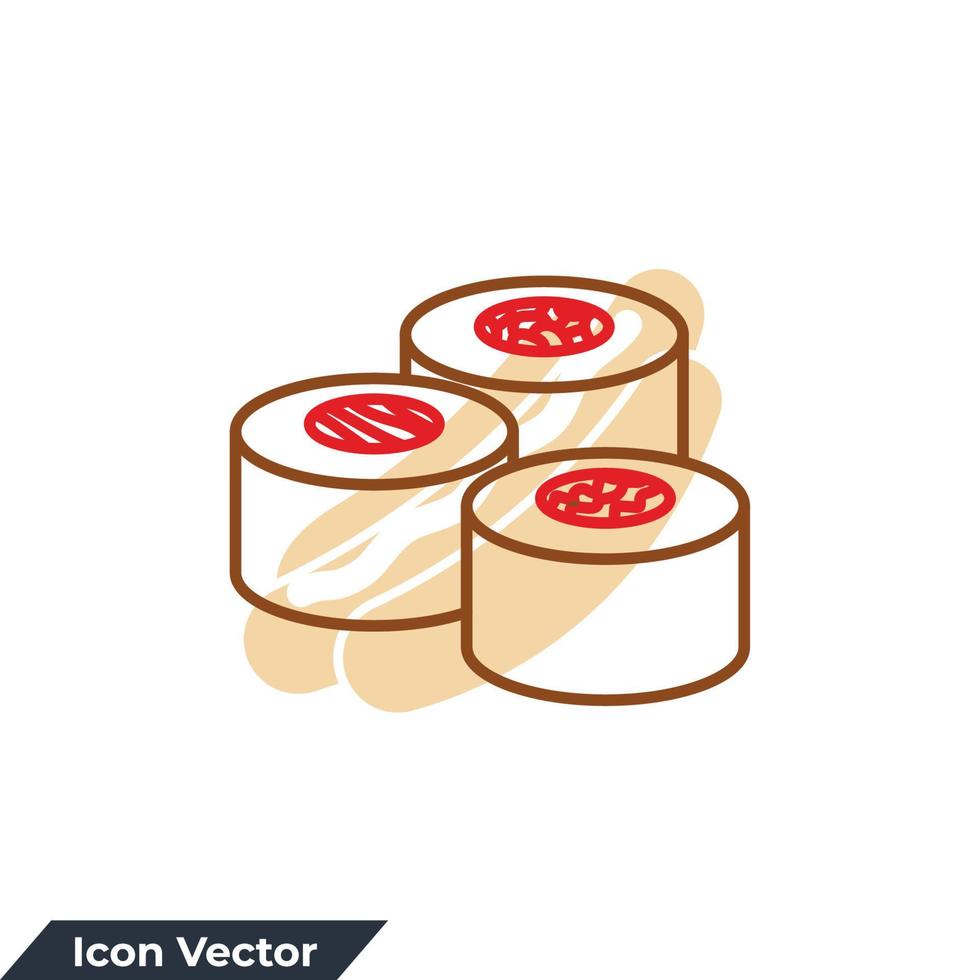 illustration vectorielle de sushi icône logo. modèle de symbole de sushi pour la collection de conception graphique et web vecteur