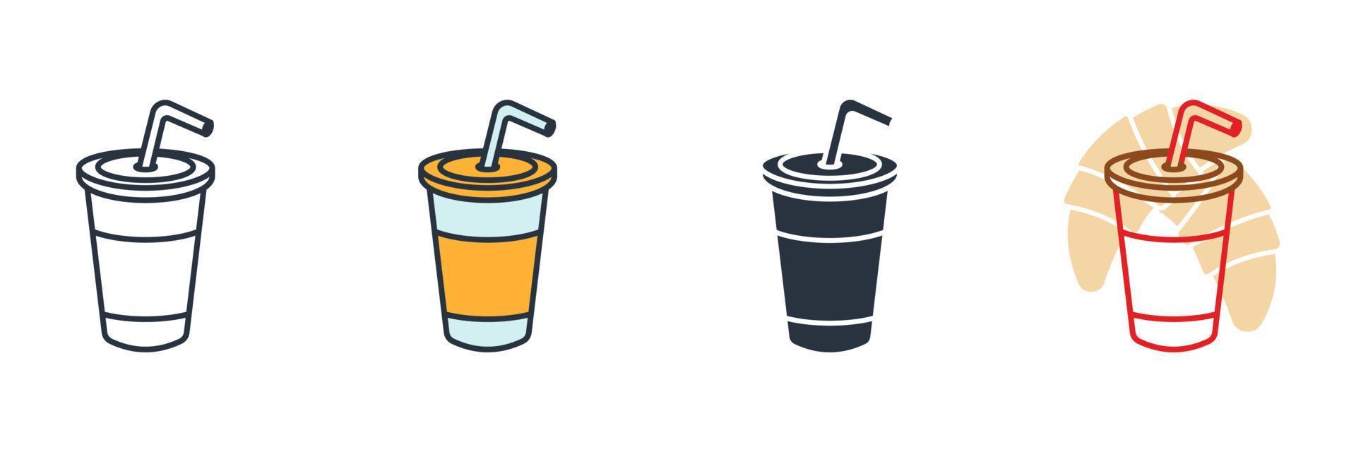 boisson gazeuse icône logo illustration vectorielle. modèle de symbole de jus ou de boisson froide pour la collection de conception graphique et web vecteur