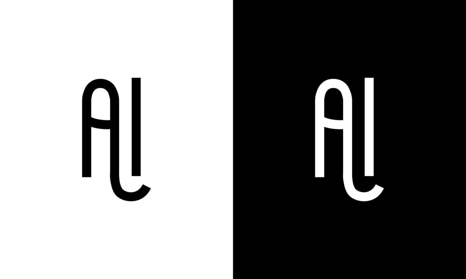 création de logo ai. création de logo lettre ai. conception d'icône de logo ai en modèle vectoriel gratuit de couleurs noir et blanc.