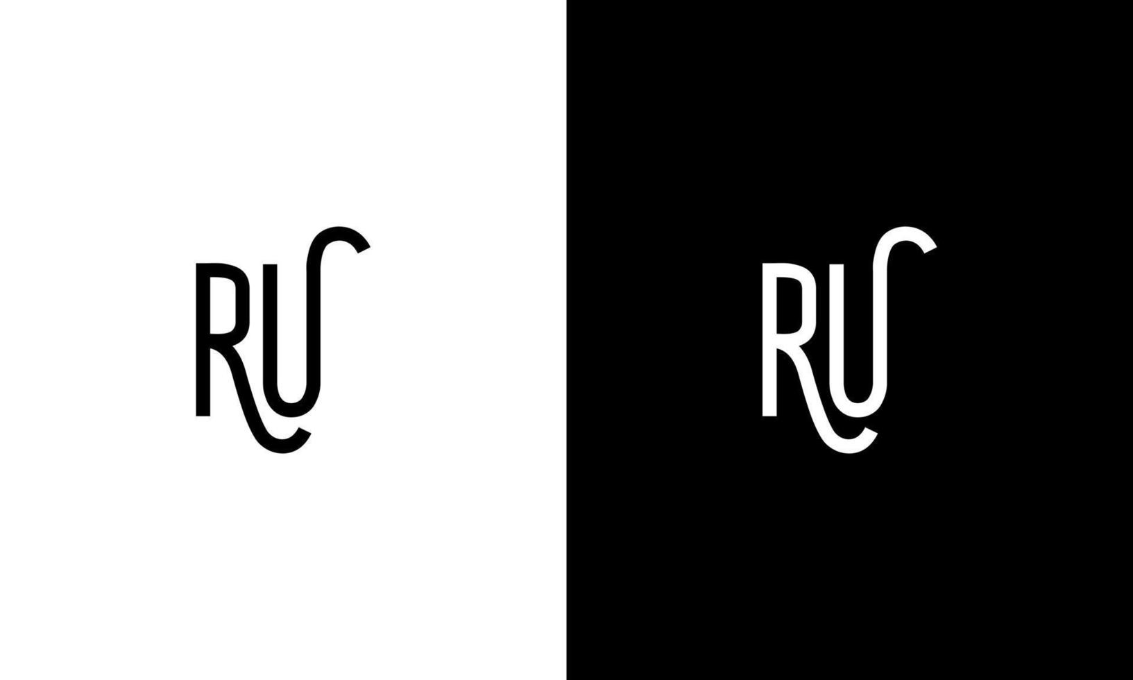 lettre ru logo vectoriel modèle gratuit vecteur gratuit