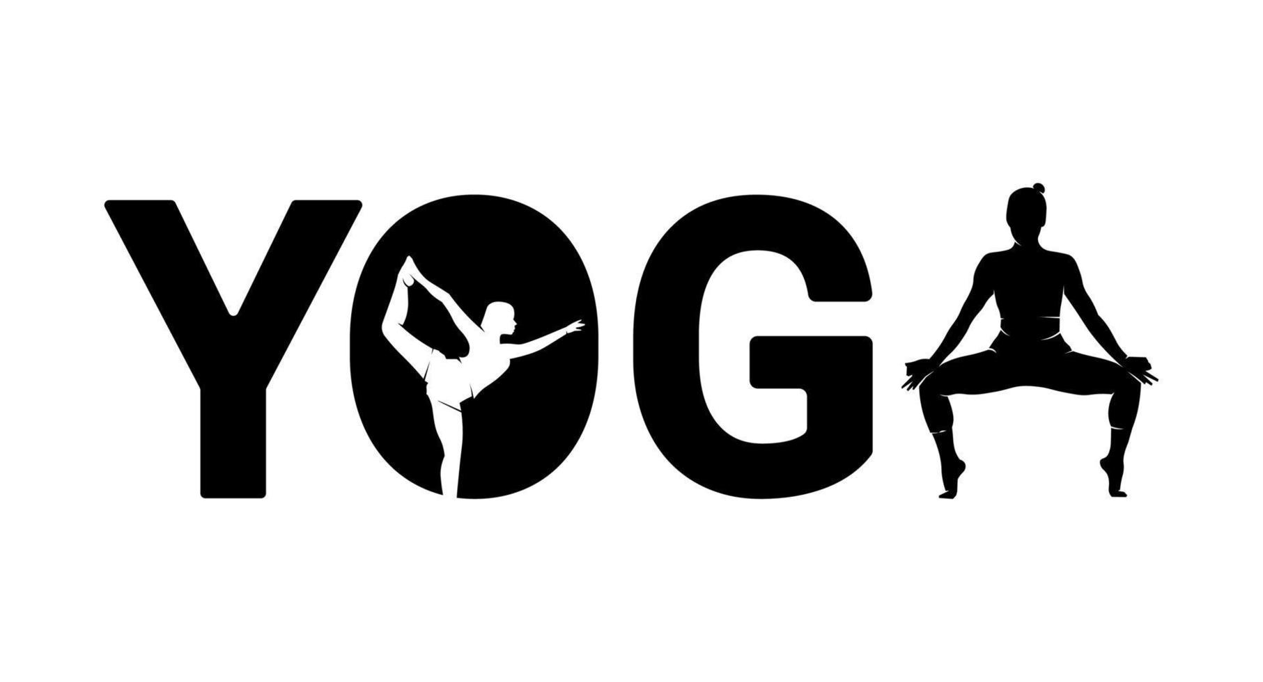 le yoga, est un sport pour calmer l'esprit avec de belles poses vecteur