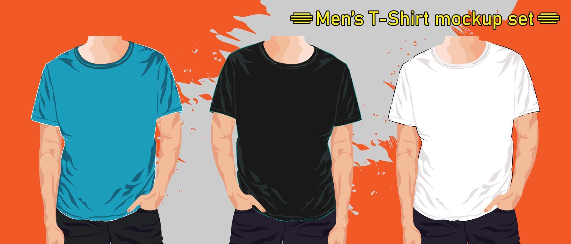 maquette de t-shirt pour hommes, vecteur illastration pro