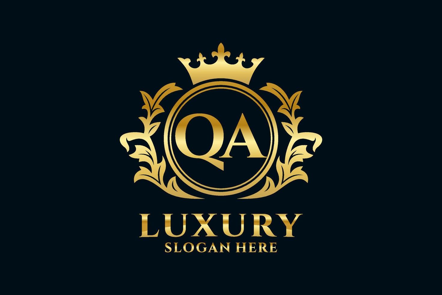 modèle initial de logo de luxe royal de lettre qa dans l'art vectoriel pour des projets de marque luxueux et d'autres illustrations vectorielles.