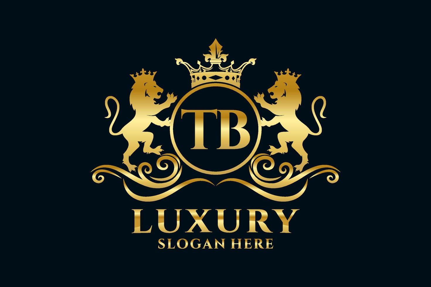 modèle de logo de luxe royal lion lettre initiale tb dans l'art vectoriel pour des projets de marque luxueux et d'autres illustrations vectorielles.