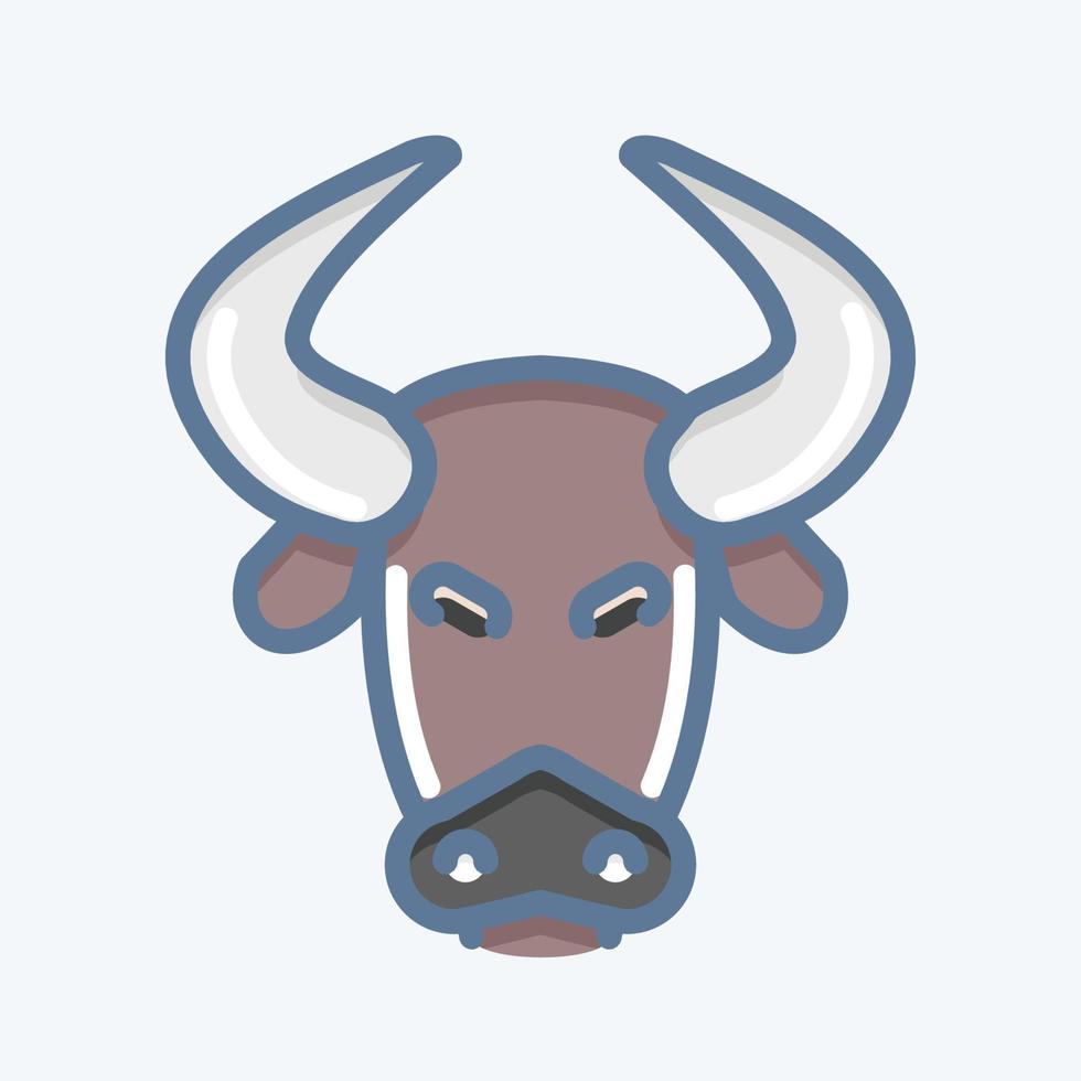 icône bison. lié au symbole de tête d'animal. style de griffonnage. conception simple modifiable. simple illustration. mignonne. éducation vecteur
