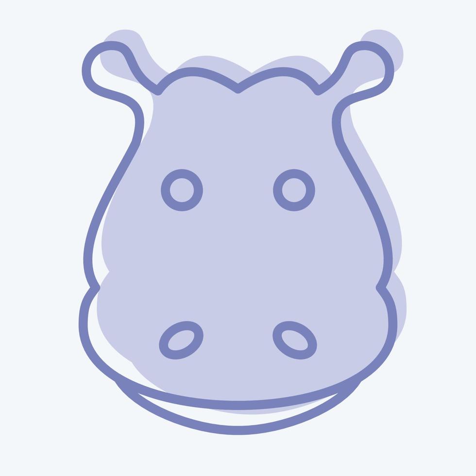 icône hippopotame. lié au symbole de tête d'animal. style bicolore. conception simple modifiable. simple illustration. mignonne. éducation vecteur