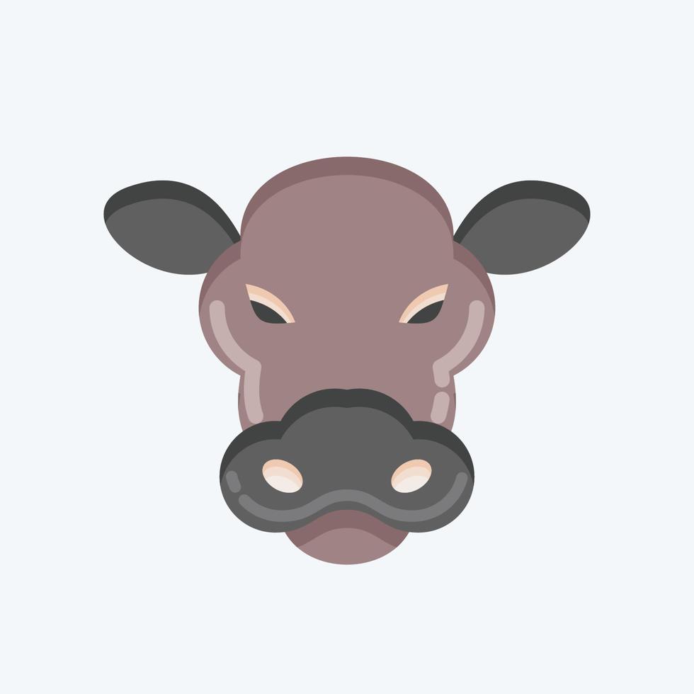 icône vache. lié au symbole de tête d'animal. style plat. conception simple modifiable. simple illustration. mignonne. éducation vecteur