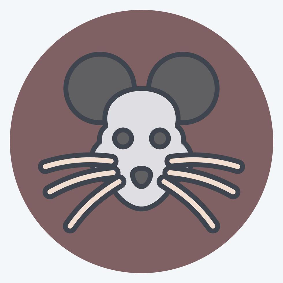 rat d'icône. lié au symbole de tête d'animal. style de couleur assortie. conception simple modifiable. simple illustration. mignonne. éducation vecteur