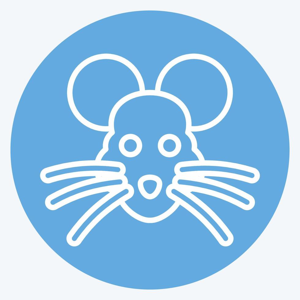 rat d'icône. lié au symbole de tête d'animal. façon yeux bleus. conception simple modifiable. simple illustration. mignonne. éducation vecteur