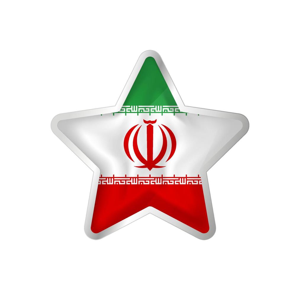 drapeau iranien en étoile. bouton étoile et modèle de drapeau. édition facile et vecteur en groupes. illustration vectorielle de drapeau national sur fond blanc.