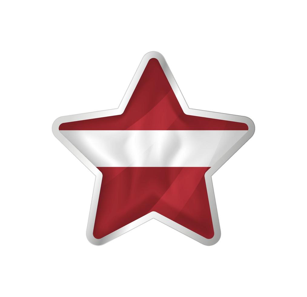 drapeau de la lettonie en étoile. bouton étoile et modèle de drapeau. édition facile et vecteur en groupes. illustration vectorielle de drapeau national sur fond blanc.