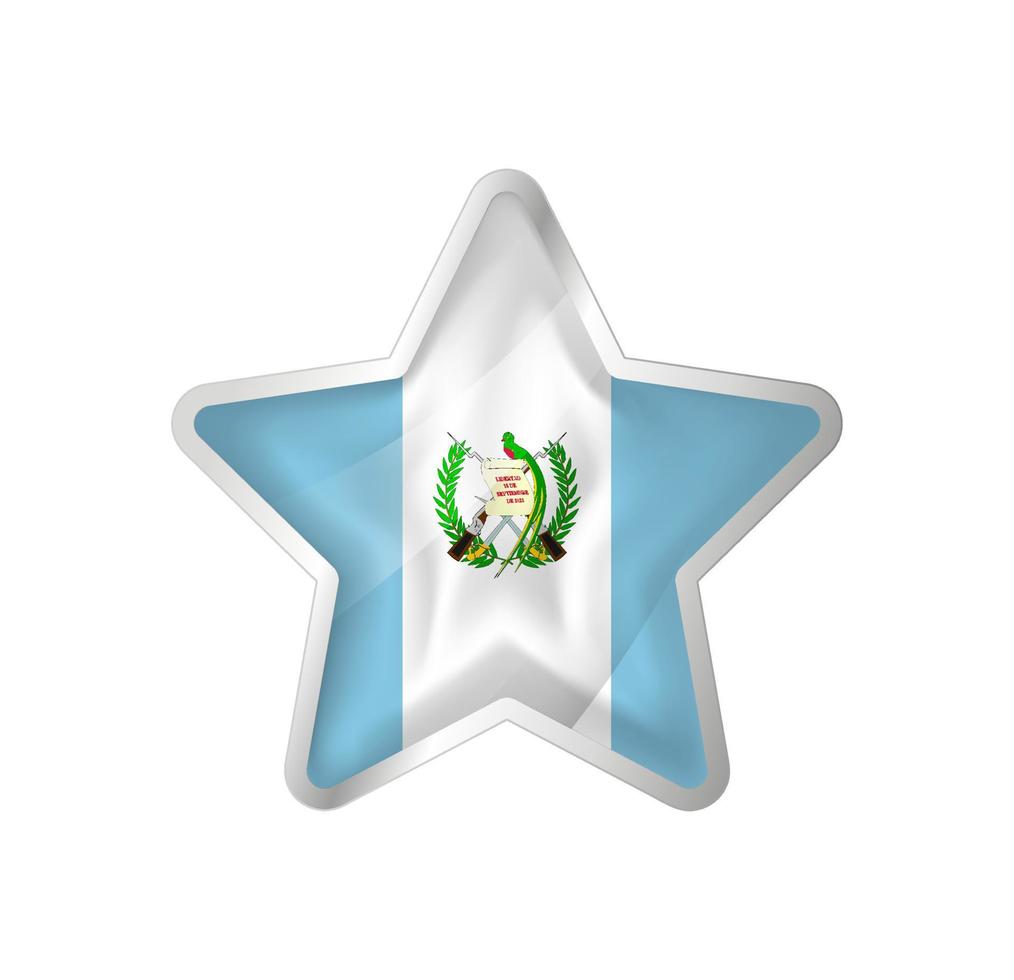 drapeau du guatemala en étoile. bouton étoile et modèle de drapeau. édition facile et vecteur en groupes. illustration vectorielle de drapeau national sur fond blanc.