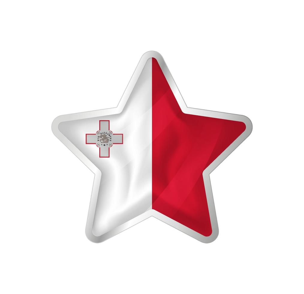 drapeau malte en étoile. bouton étoile et modèle de drapeau. édition facile et vecteur en groupes. illustration vectorielle de drapeau national sur fond blanc.