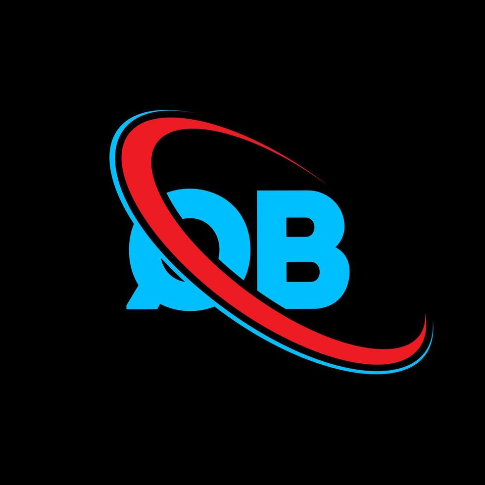 logo qb. conception qb. lettre qb bleue et rouge. création de logo de lettre qb. lettre initiale qb cercle lié logo monogramme majuscule. vecteur