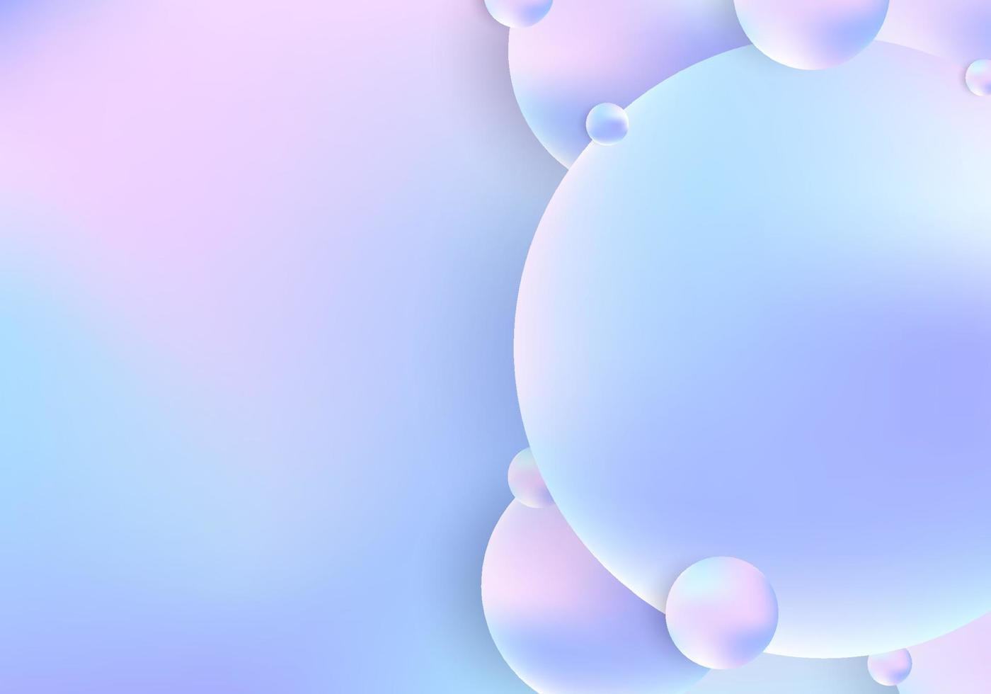abstrait 3d moderne cercles sphère boules holographique couleur pastel fond vecteur