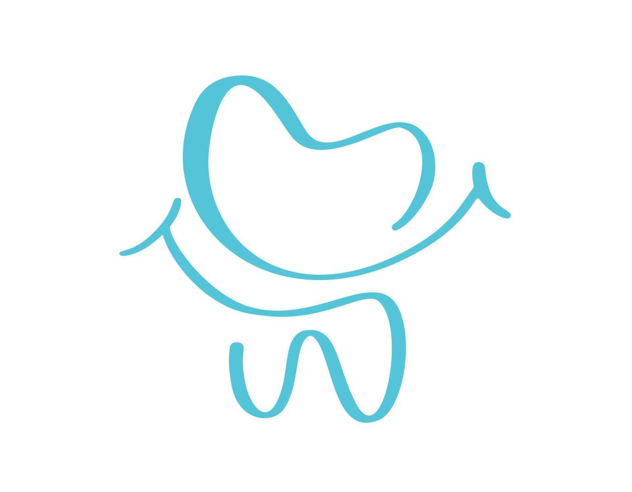 sourire d'icône de logo de vecteur de dent bleue. symbole de la dentisterie. signe médical. santé dentaire. blanc propre et sain. soins dentaires. modèle de logo de soins médicaux