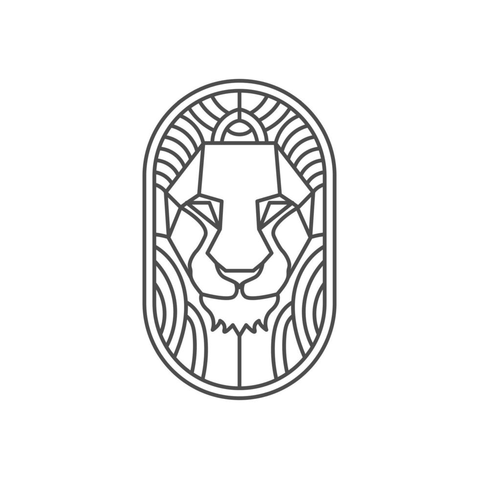 dessin au trait lion illustration vectorielle modèle de conception de logo vecteur