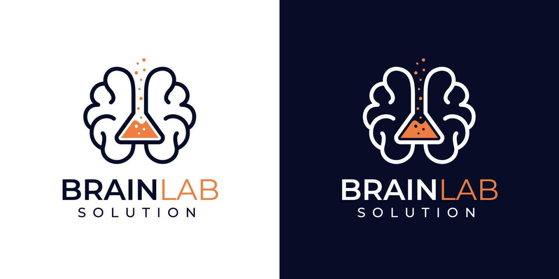 création de logo cerveau et laboratoire vecteur