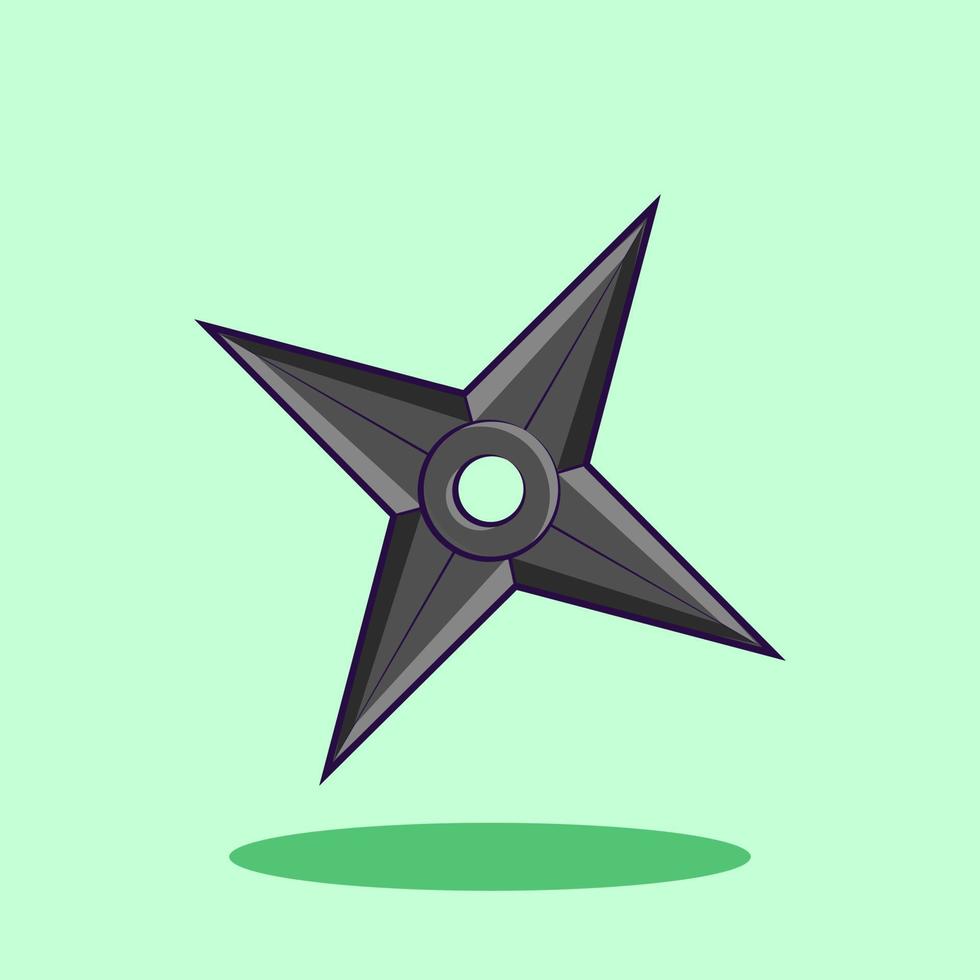 illustration vectorielle de shuriken avec fond vert vecteur