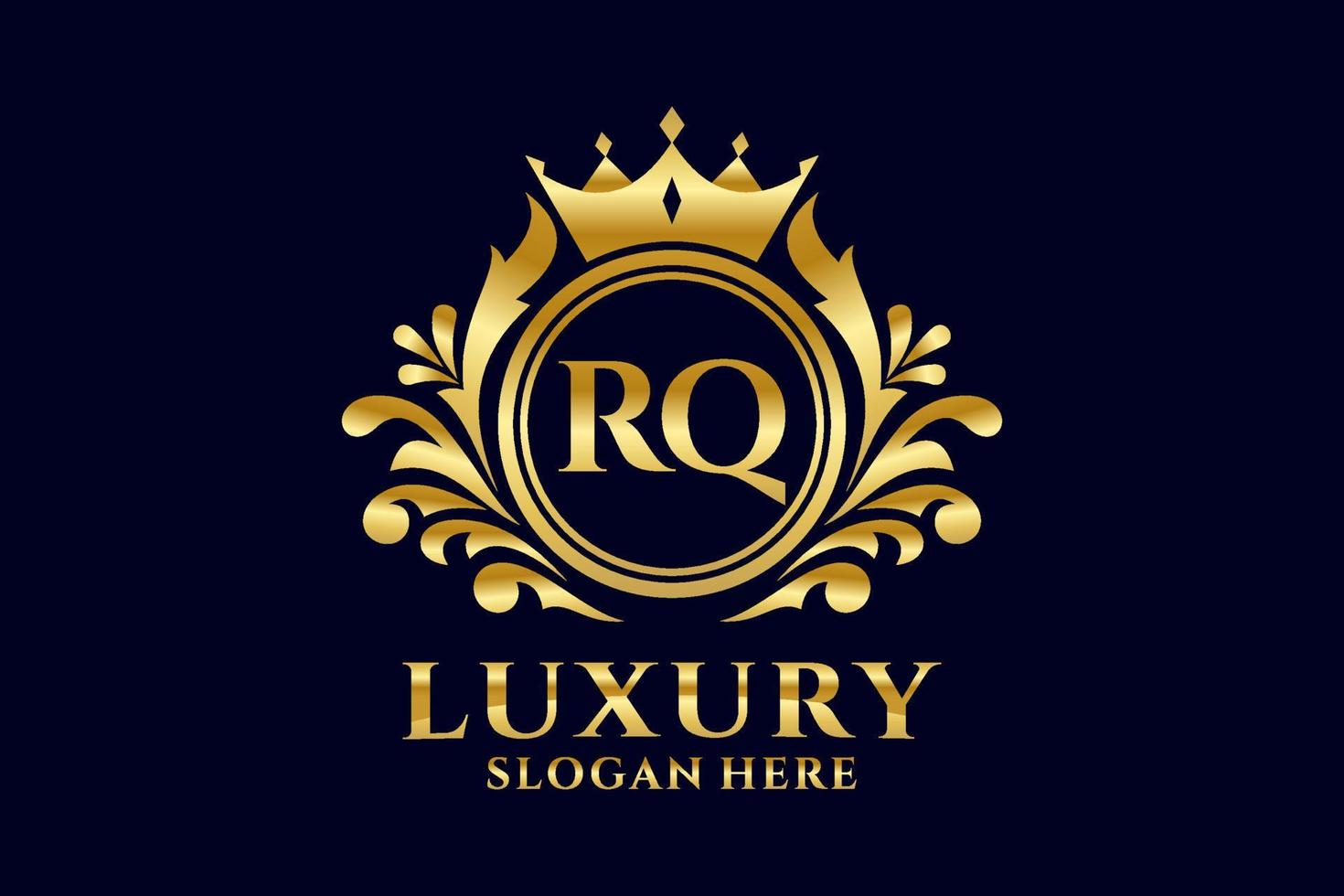 modèle initial de logo de luxe royal de lettre rq dans l'art vectoriel pour des projets de marque luxueux et d'autres illustrations vectorielles.