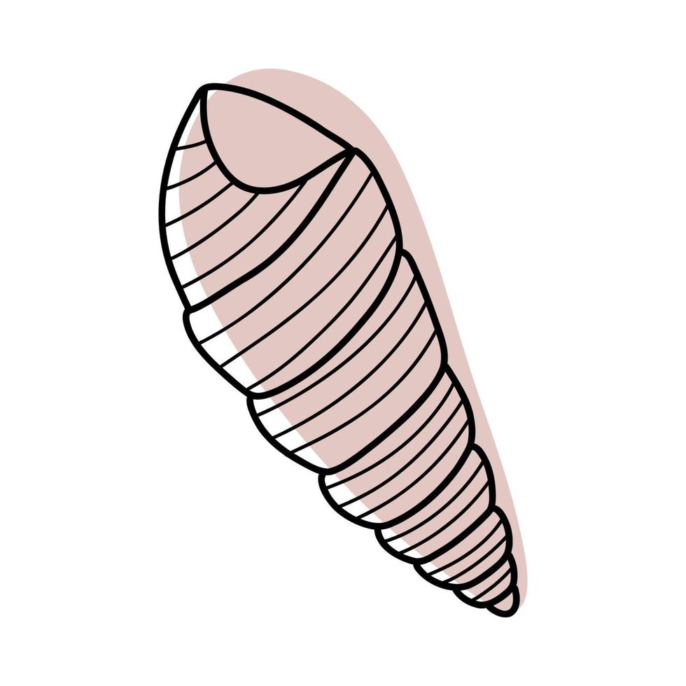 coquillages de croquis d'art en ligne. illustration vectorielle isolée du fond. symbole de décoration du calcium de la santé. différentes formes de coquillages. icône de l'océan de la mer. conception de sable et de plage. vecteur