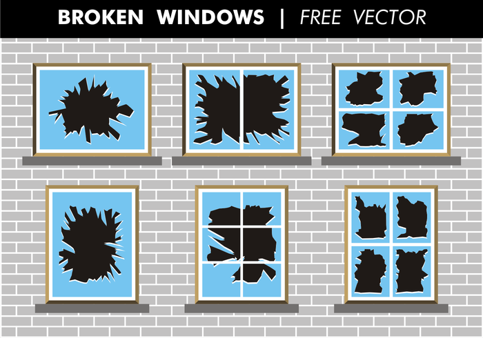 Vecteur libre de fenêtres brisées