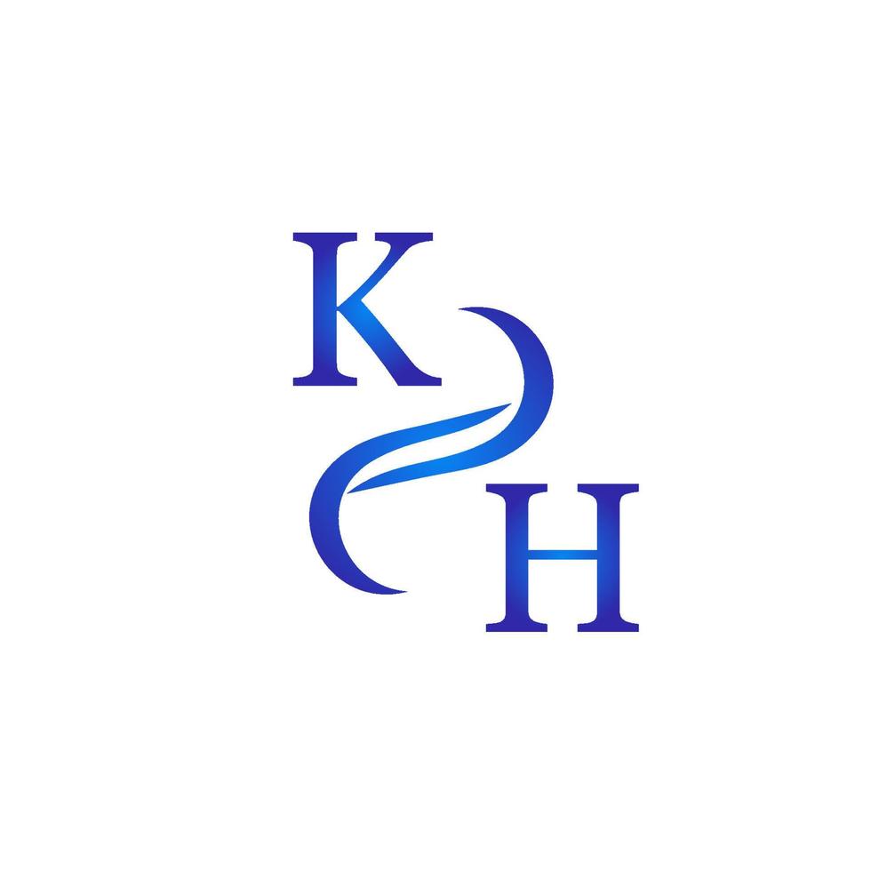 création de logo bleu kh pour votre entreprise vecteur