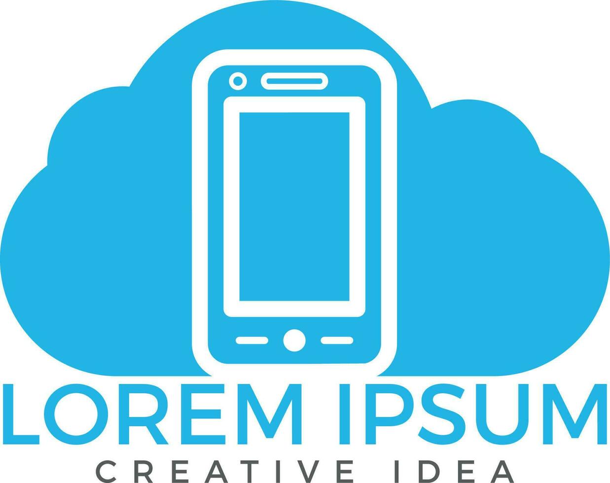création de logo cloud et téléphone mobile. concept de service de stockage numérique et informatique. vecteur