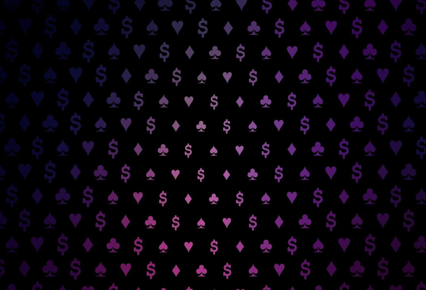 texture vectorielle violet foncé, rose avec des cartes à jouer. vecteur